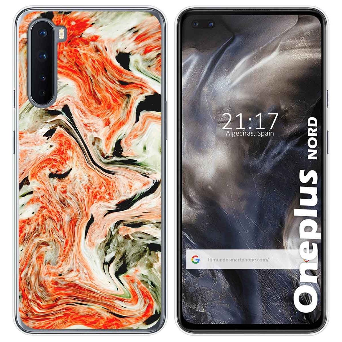 Tumundosmartphone Funda Gel Tpu para OnePlus Nord diseño Mármol 12 Dibujos