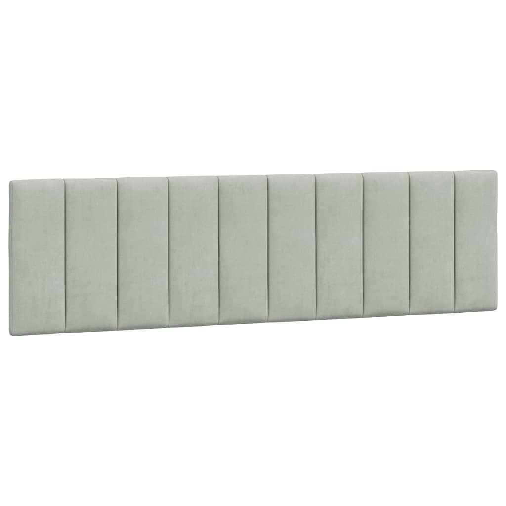 vidaXL Cabecero de cama acolchado Hanko terciopelo gris claro 180 cm