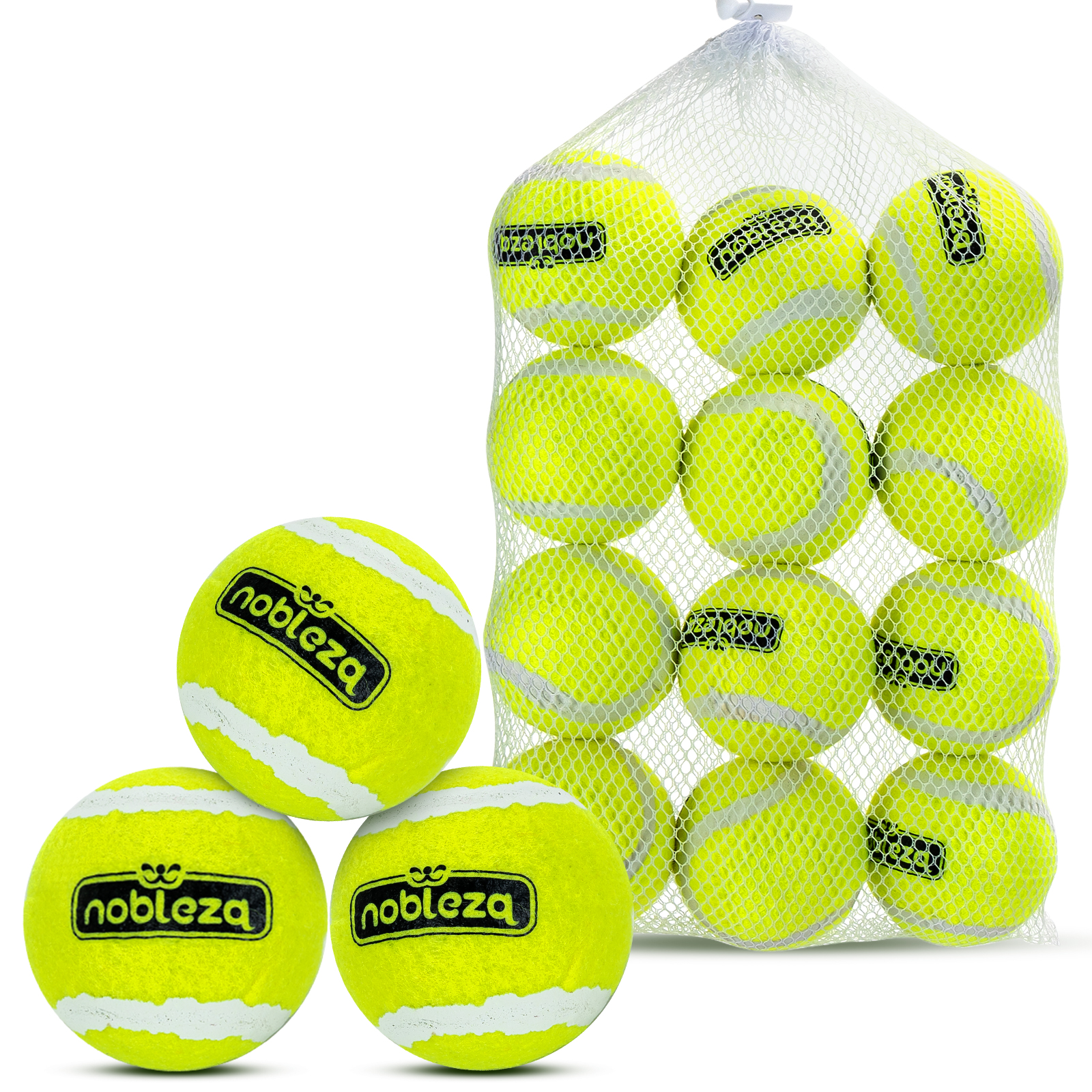 Nobleza Pelota Perro, 6/12 Pack Interactiva Pelotas Tenis para Perros, Pelota de Caucho Natural, Juguetes para Perros Duradera y Elástica para Pequeños y Medianos - 6.35cm