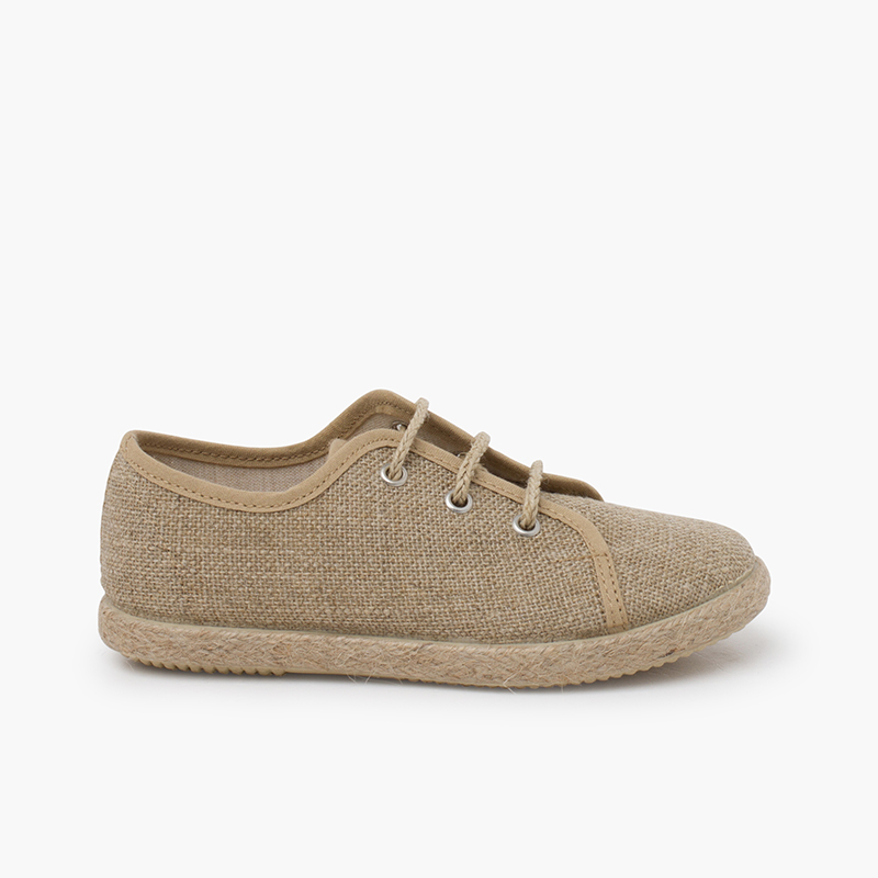 Pisamonas Blucher Niños Lino Cordones Yute