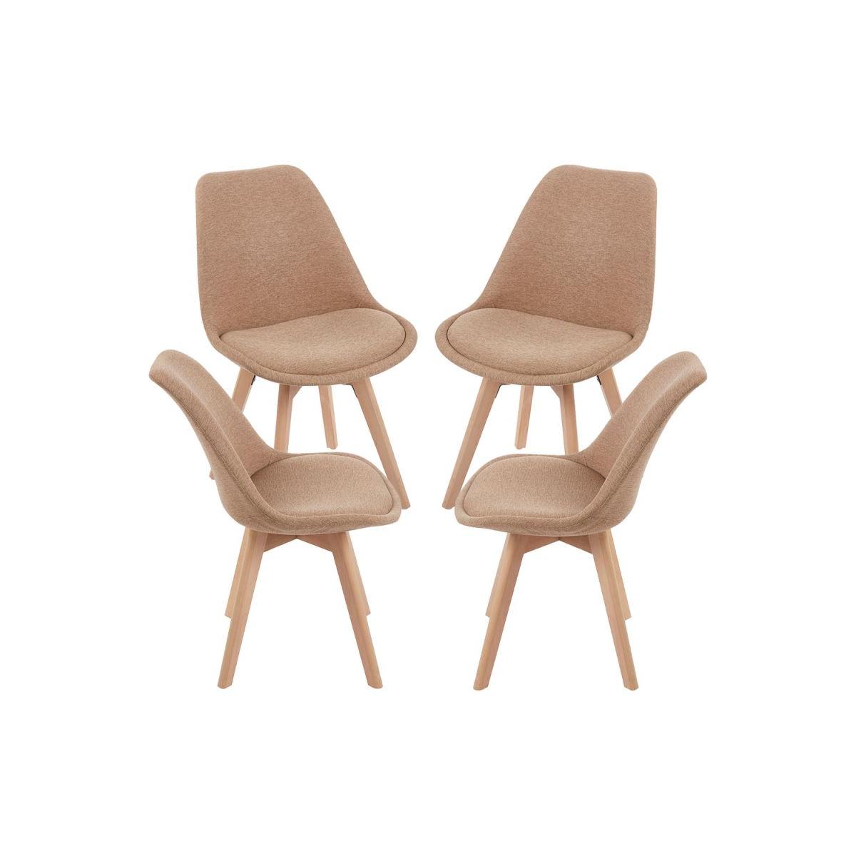Regalos Miguel - Packs Sillas Comedor - Pack 4 Sillas Synk Tela - Champán