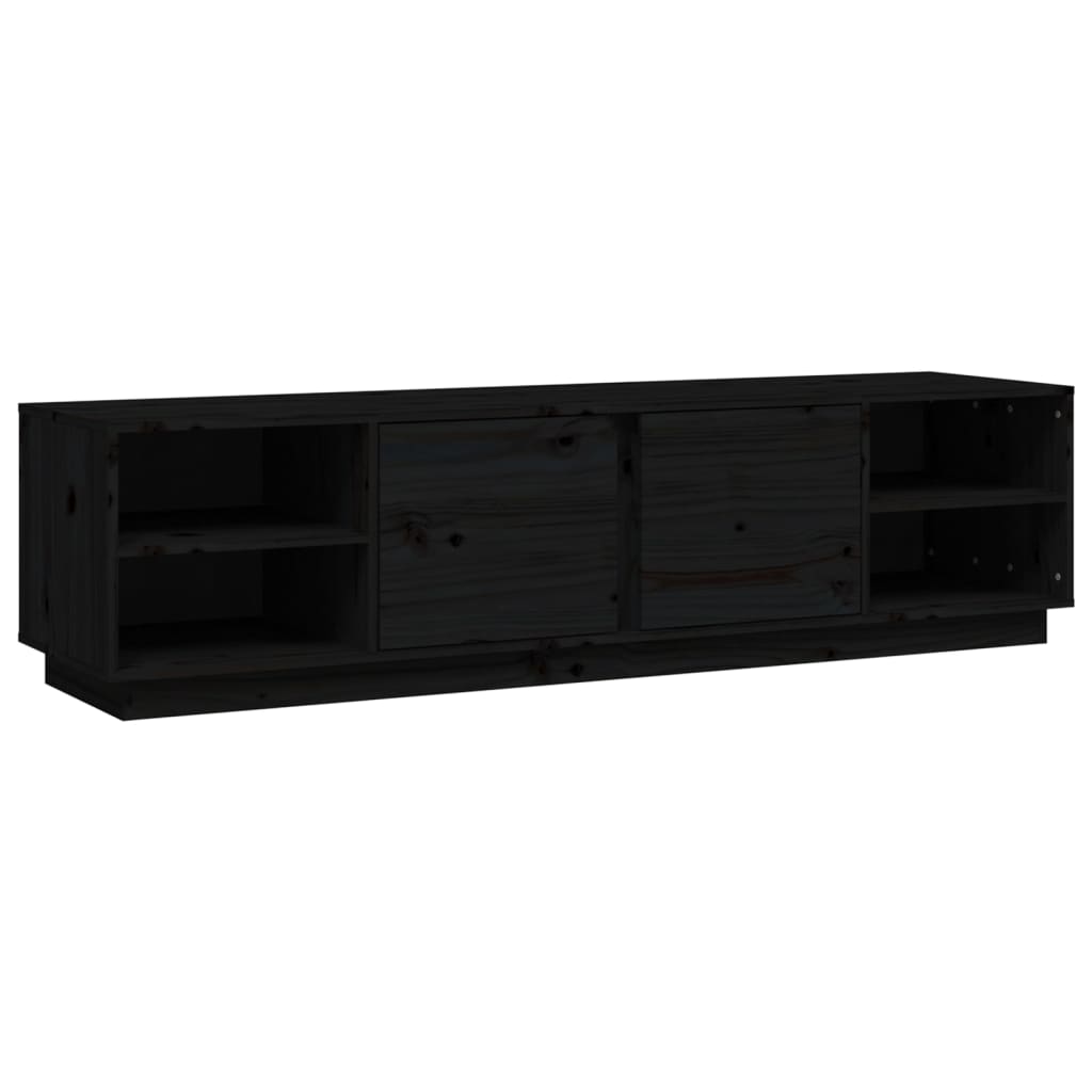 vidaXL Mueble de TV madera maciza de pino negro 156x40x40 cm