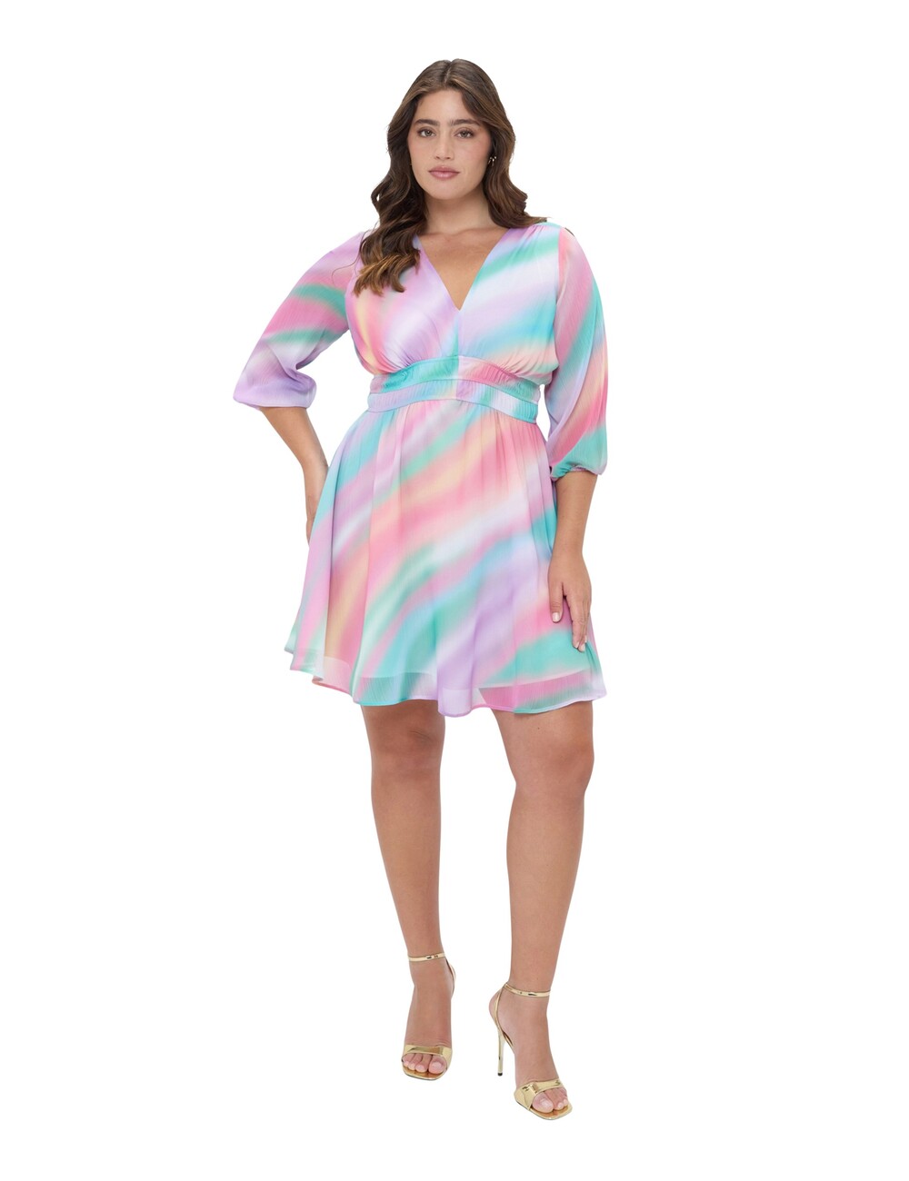 Fiorella Rubino - Vestido corto en georgette con estampado