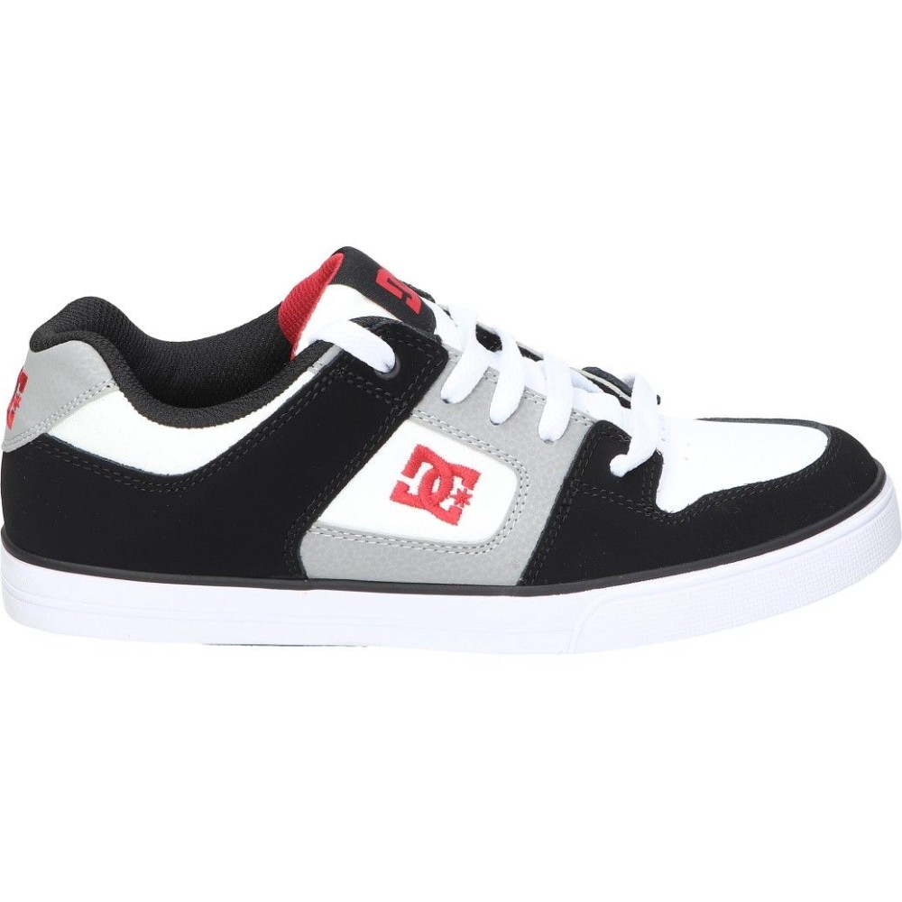 DC SHOES | Zapatillas DC Shoes Pure para Niño – Zapatillas Bajas en Color Blanco y Negro con Detalles – Sneaker con Cierre de Cordones – Estilo Casual – Cómodas y Versátiles – Modelo ADBS300267-WBD