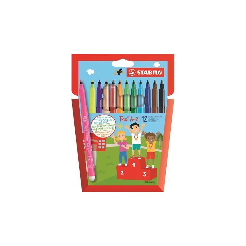 STABILO - Trio A–Z rotulador Fino Multicolor 12 pieza(s) 378/1-12-01