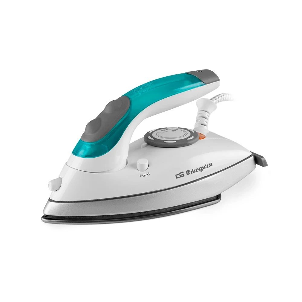 Plancha De viaje Orbegozo SV 1020 1100W | Antiadherente, Vapor continuo planchado en seco o con golpe de vapor, Diseño compacto, Azul