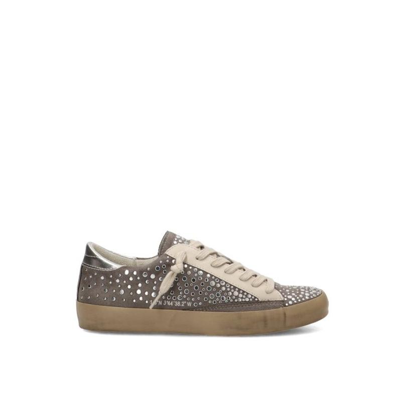 Zapatillas Casual Corina - Mujer - Suela Plana - Modelo M6504 - Color Gris