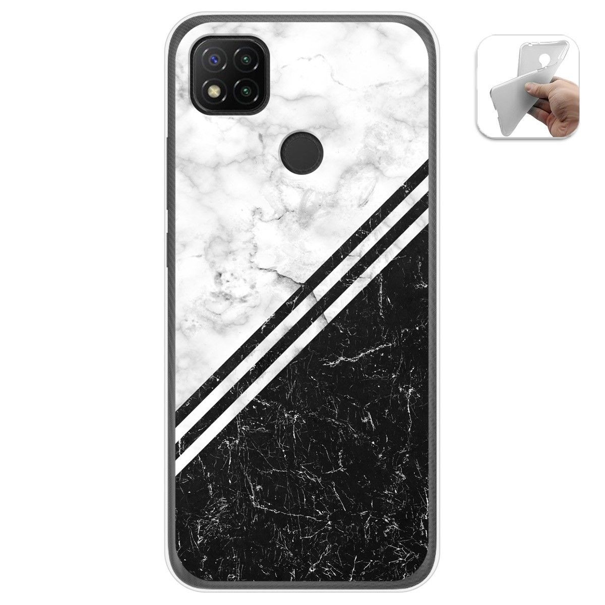Tumundosmartphone Funda Gel Tpu para Xiaomi Redmi 9C diseño Mármol 01 Dibujos