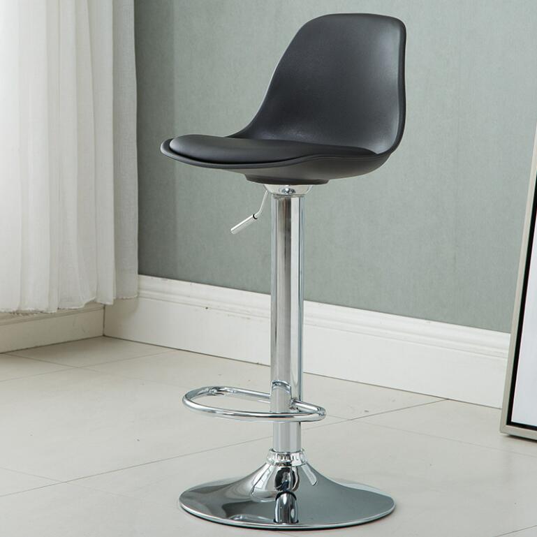 Silla giratoria de Bar alta ajustable, asiento nórdico moderno, elevador de escritorio frontal con taburete alto, respaldo de moda, silla de Bar con patas de Metal de estilo nordic,sillas de comedor