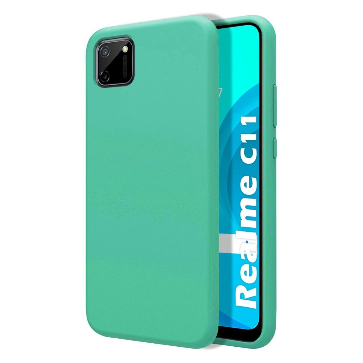 Tumundosmartphone Funda Silicona Líquida Ultra Suave para Realme C11 color Verde