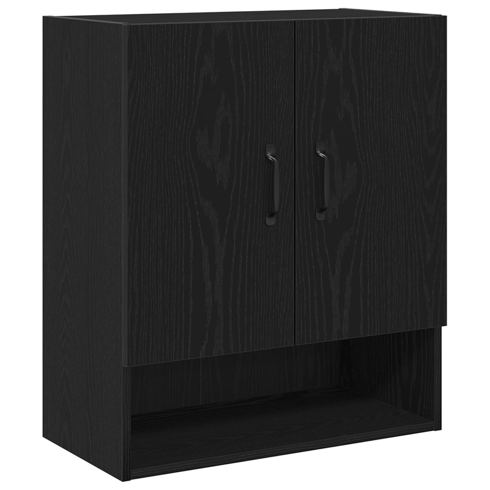 Armario de pared vidaXL Negro Roble 60x30x70 cm de madera
