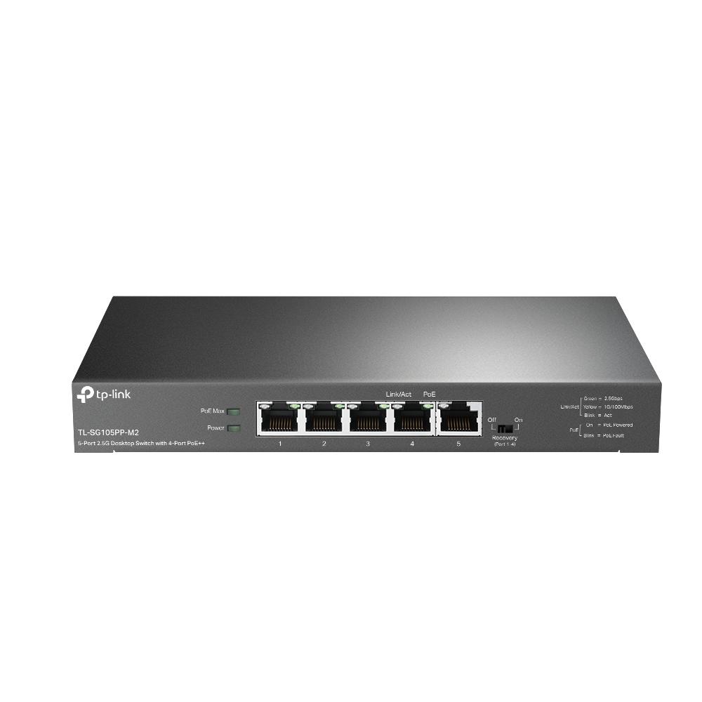 Tp-link tl-sg105pp-m2 unmanaged gigabit ethernet switch (10/100/1000) power over ethernet (poe) black