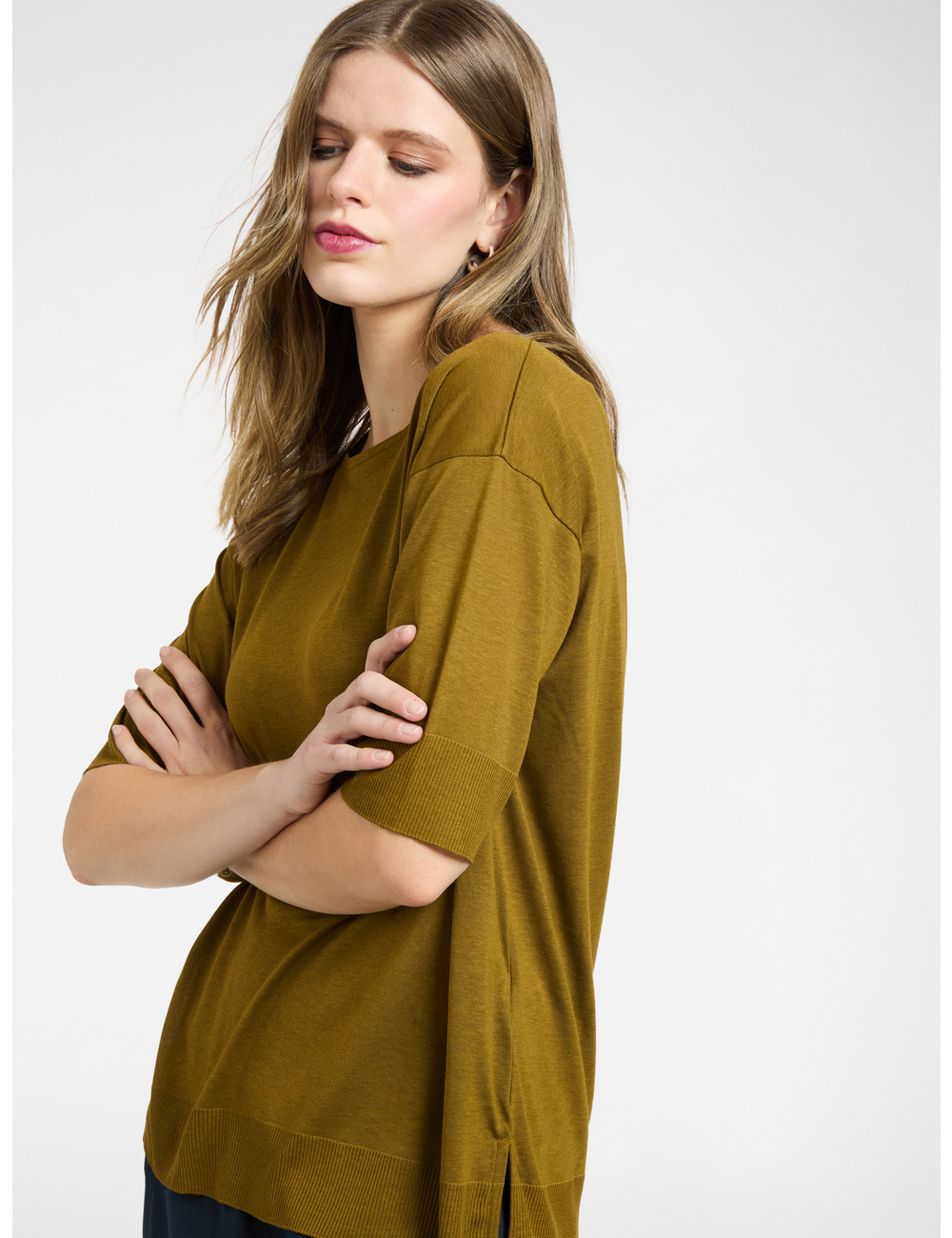 Elena Mirò - Camiseta de hilo mixto lyocell