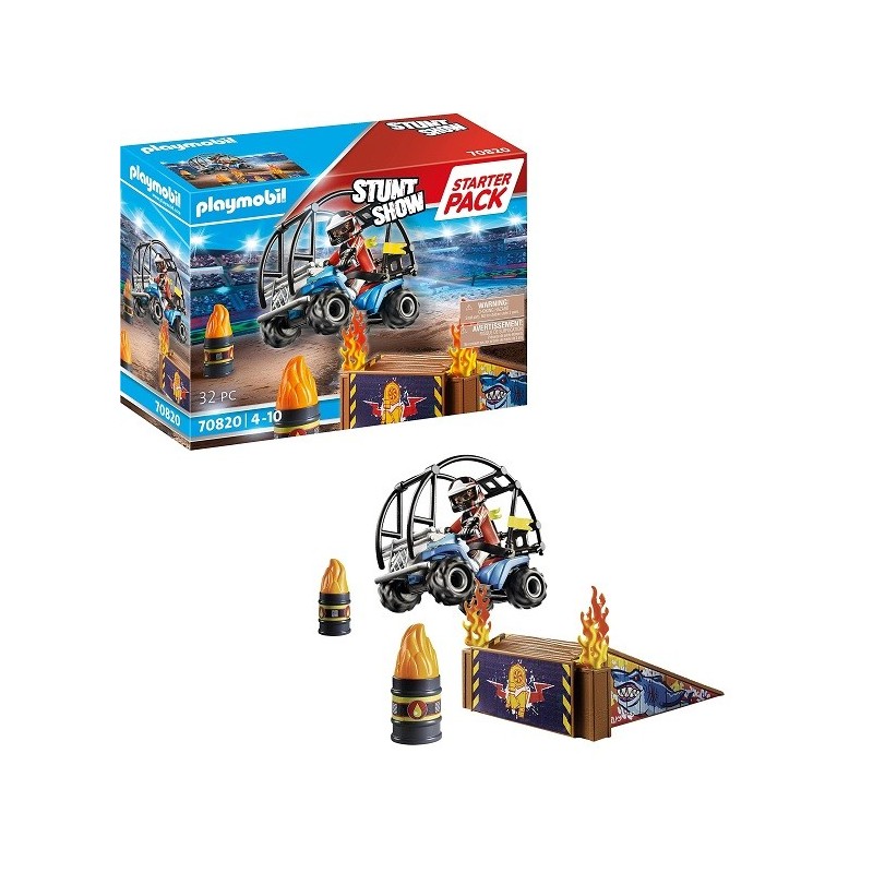 Playmobil 70820 Starter Pack Stuntshow Quad con rampa de fuego edad + 4 años 22P70820