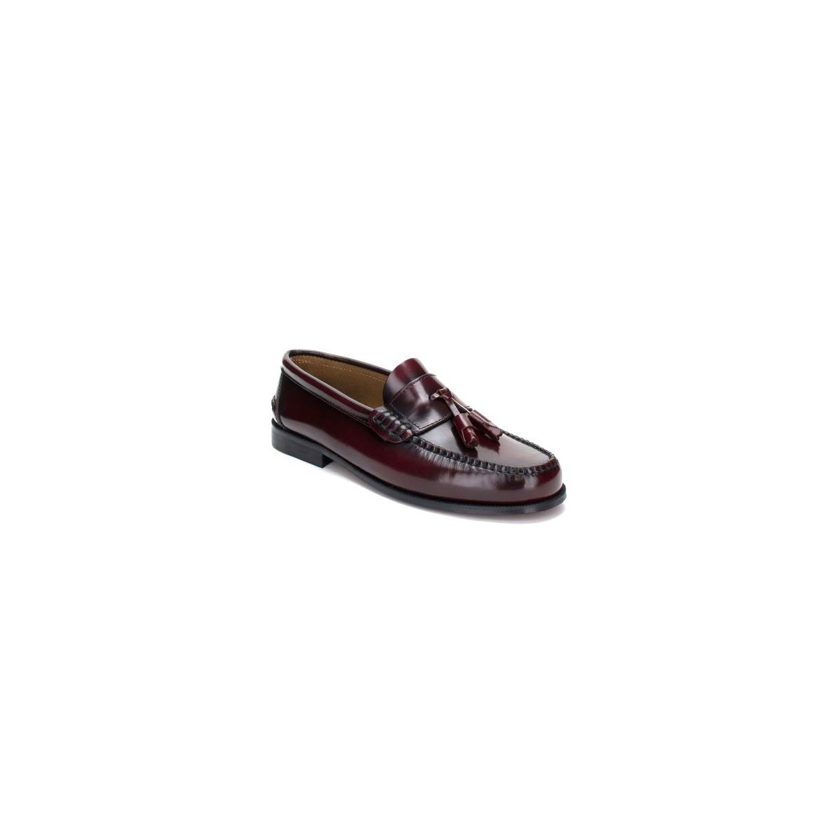 Latino Zapatos Castellanos de Piel Florentic con Borlas Decorativas y Suela de Cuero Natural