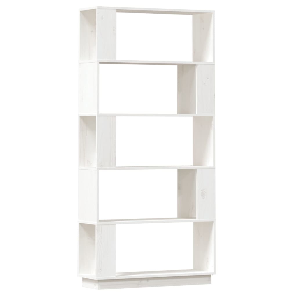vidaXL Estantería/divisor de espacios madera pino 80x25x163,5cm Natural, Blanco, Gris Mueble Almacenaje Estantería para Oficina, Estudio, Dormitorio Estantería/Librería/ mueble de Almacenamiento