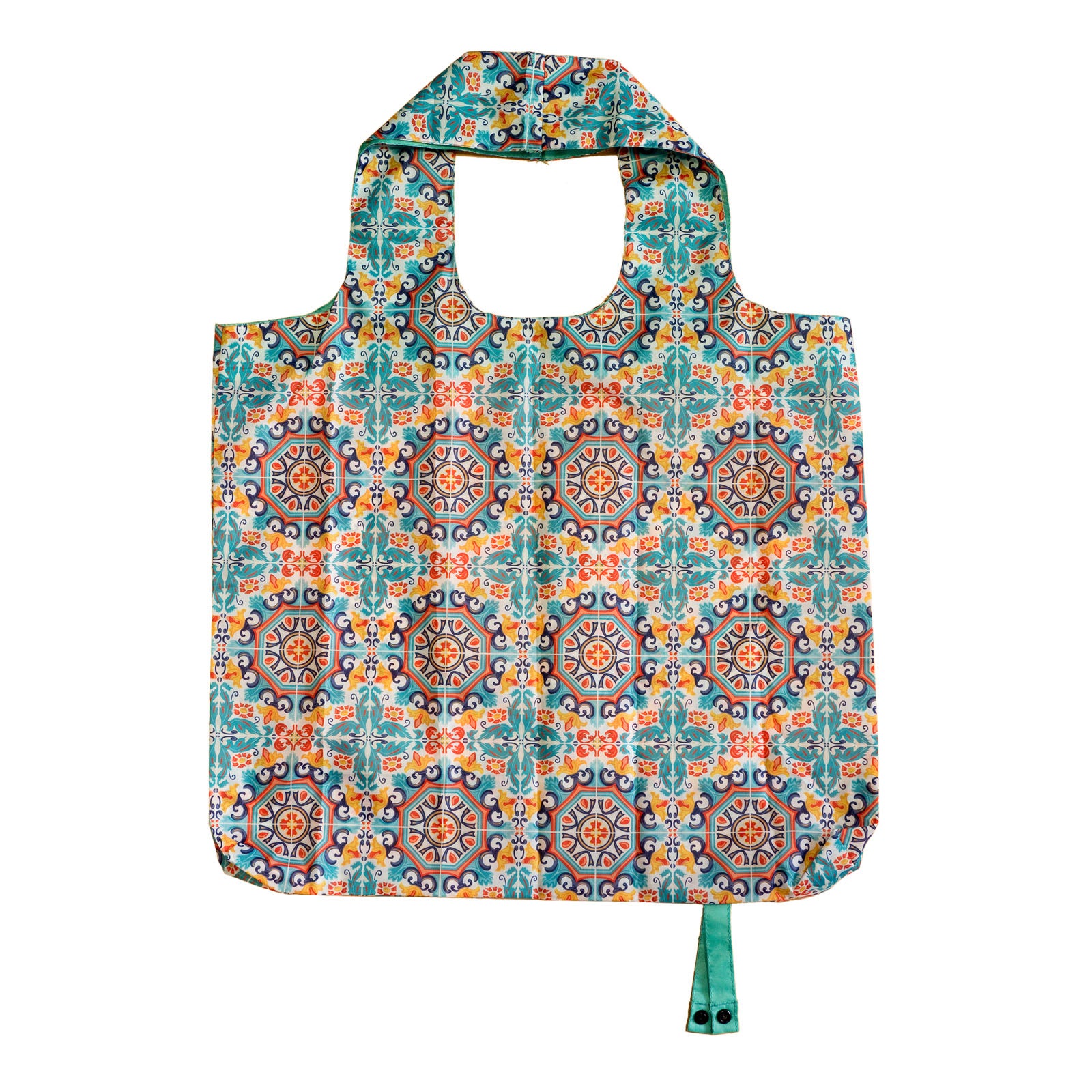 JAVIER Azulejos Verdes - Bolsa para Compra Plegable y Reutilizable de Gran Capacidad
