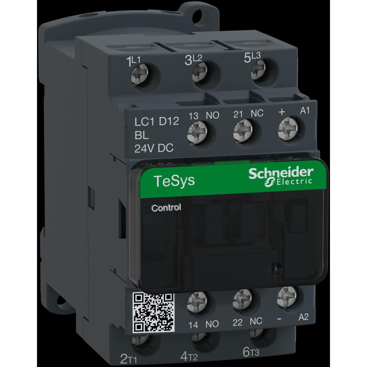 Contactor de potencia TeSys D AC3 12A 3P 1NA 1NC bobina 24VDC