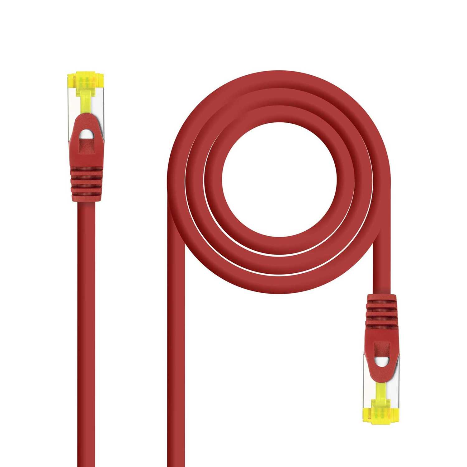 Nanocable Cable de Red Ethernet RJ45 LSZH Cat.6A SFTP, AWG26, 100% Cobre, Libre de alogenos, Rojo, latiguillo de 1.0mts