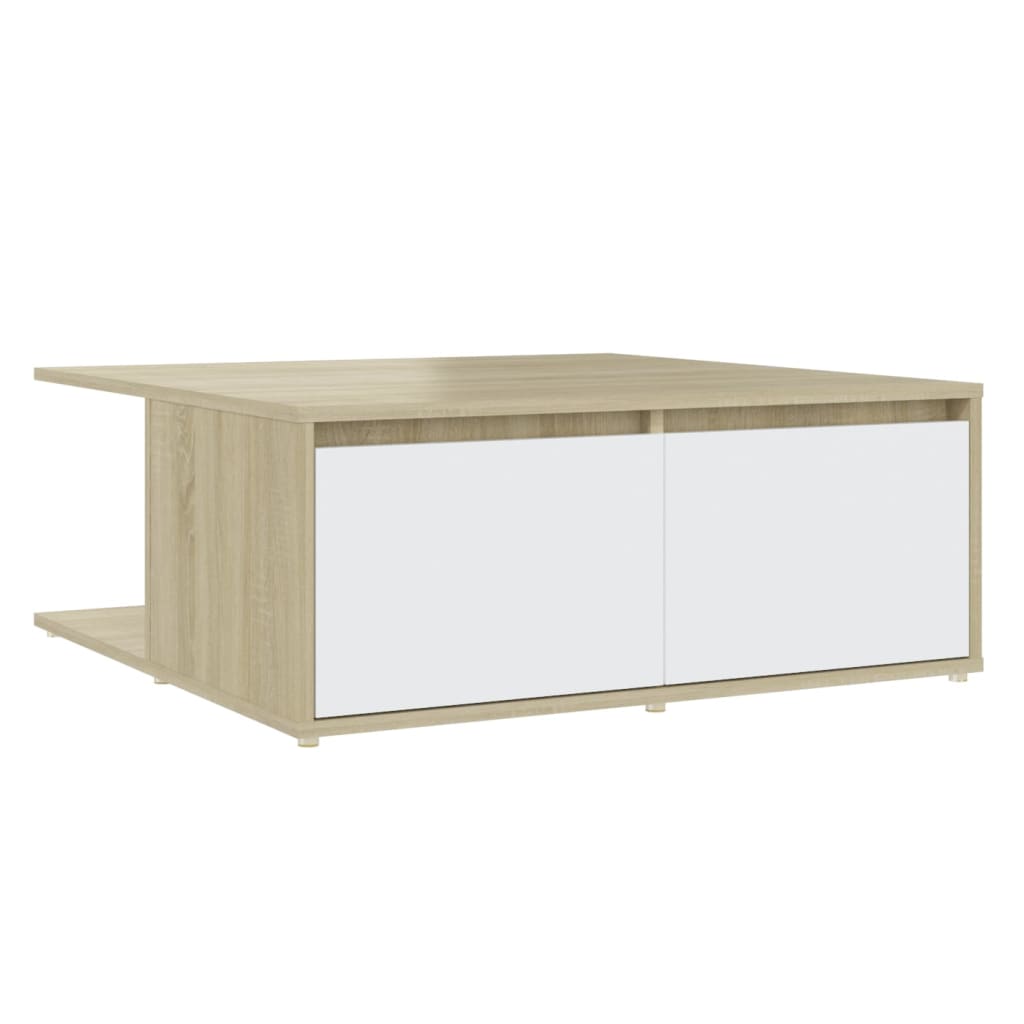 Mesa de Centro Vidaxl de Madera Contrachapada 80x80x31 Cm Blanco