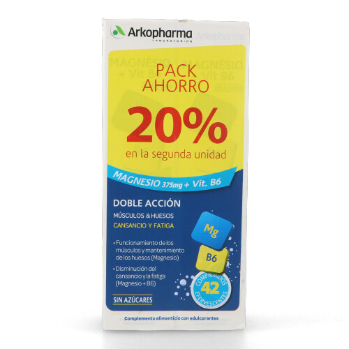 Arkopharma Arkovital Magnesio 375 Mg + Vitam B6 21 Comp Eferv X2 - Suplemento Alimenticio
