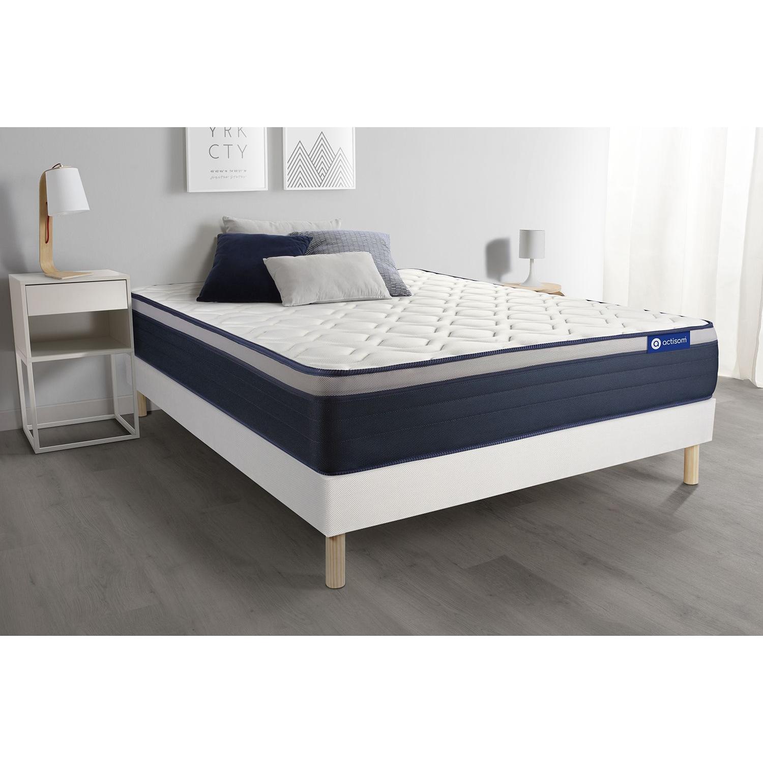 Pack colchón Actilatex max 120x210cm + Somier multiláminas, Látex y espuma viscoelástica, 7 zonas de confort