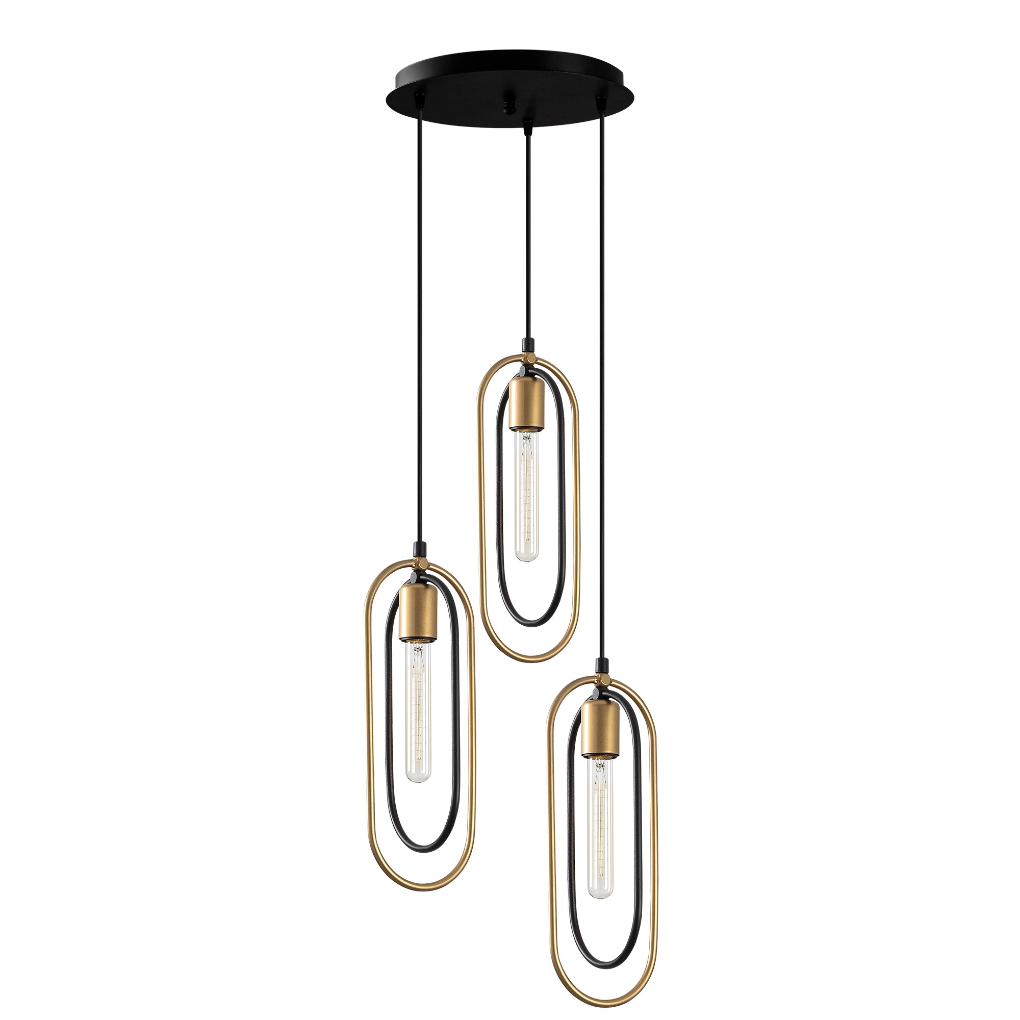Lámpara de techo WELLHOME - Negro Oro, 38x38x132