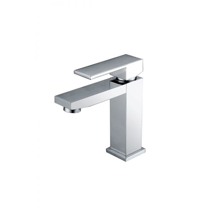 Imex Valencia BDV003-1 grifo monomando de latón cromado para lavabo diseño recto 14,6x16,6 cm