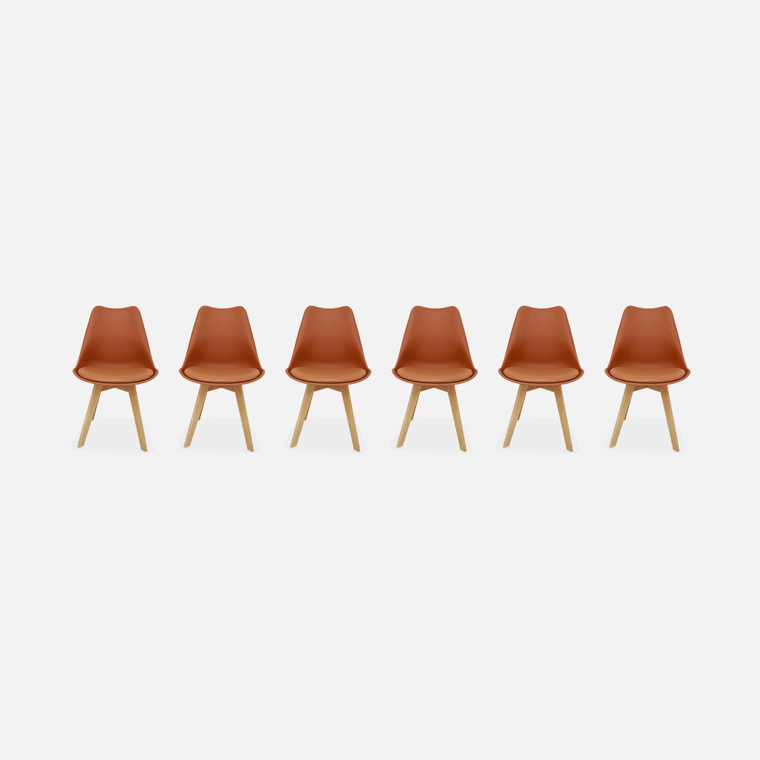 sweeek - Silla escandinava con patas de madera de haya, set de 6 , Nils , 47x55x81