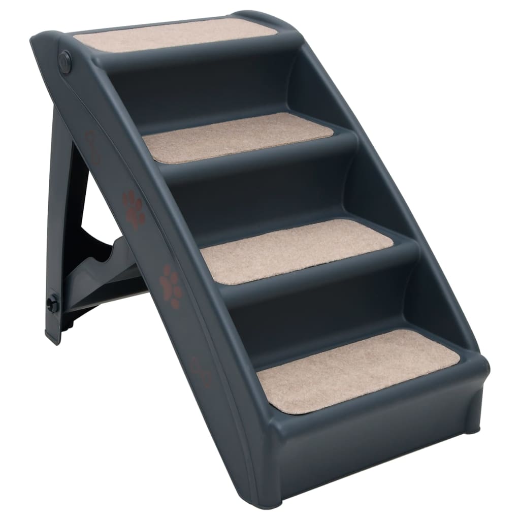 vidaXL Escalera para Perros Plegable de 4 Peldaños Mascotas Gatos Color Gris oscuro,  Crema,  Marrón y mas
