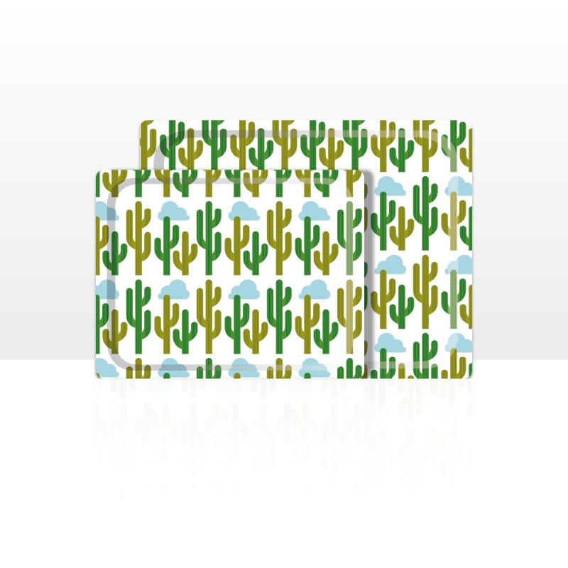 DON HIERRO - Set de 2 bandejas de servir, 42 x 29 cm y 48 x 37 cm, aptas para lavavajillas.-