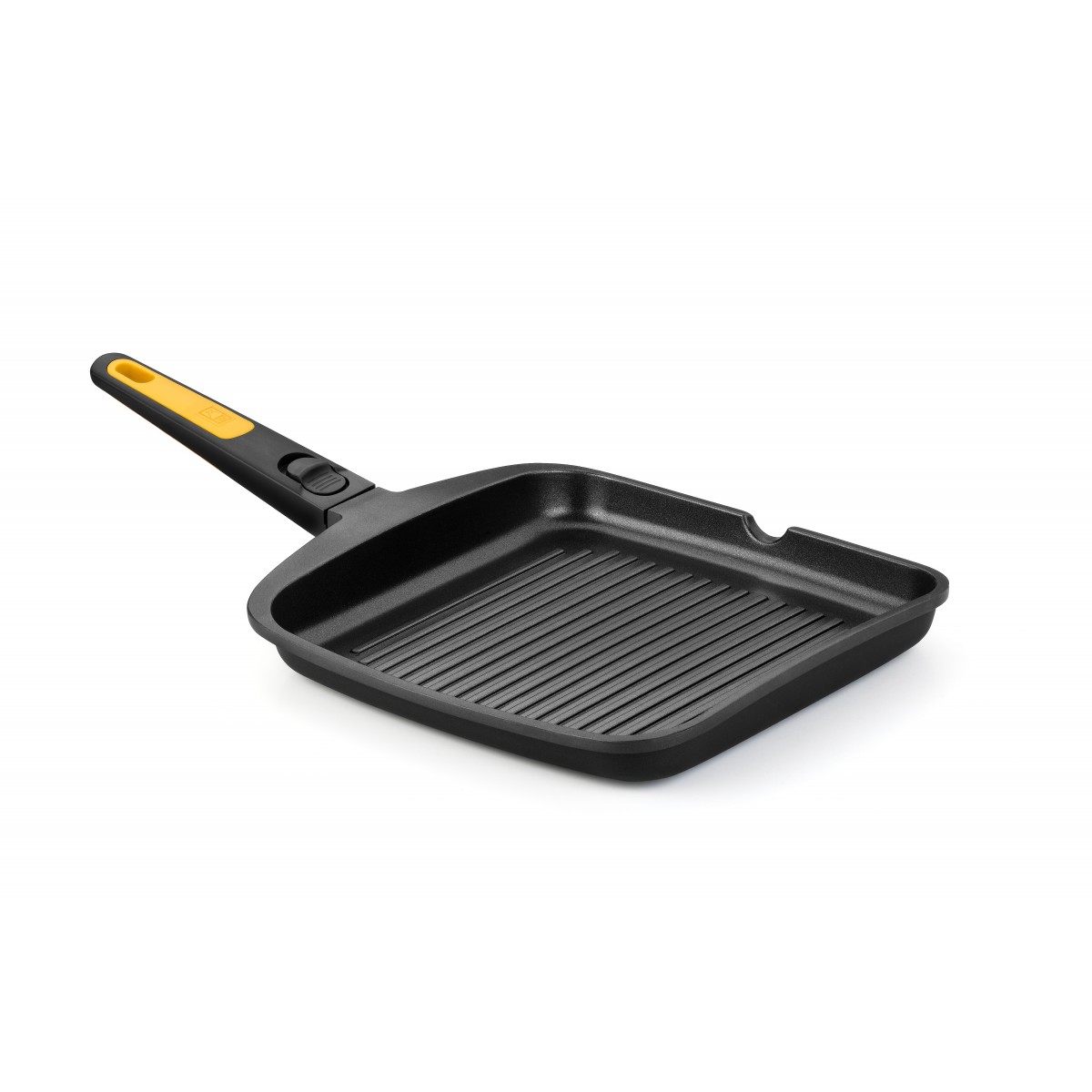 Bra - Grill con Rayas Fast Click, 28 cm, Parrilla Asar, Aluminio Fundido, Apto Inducción y Horno, Mango Desmontable