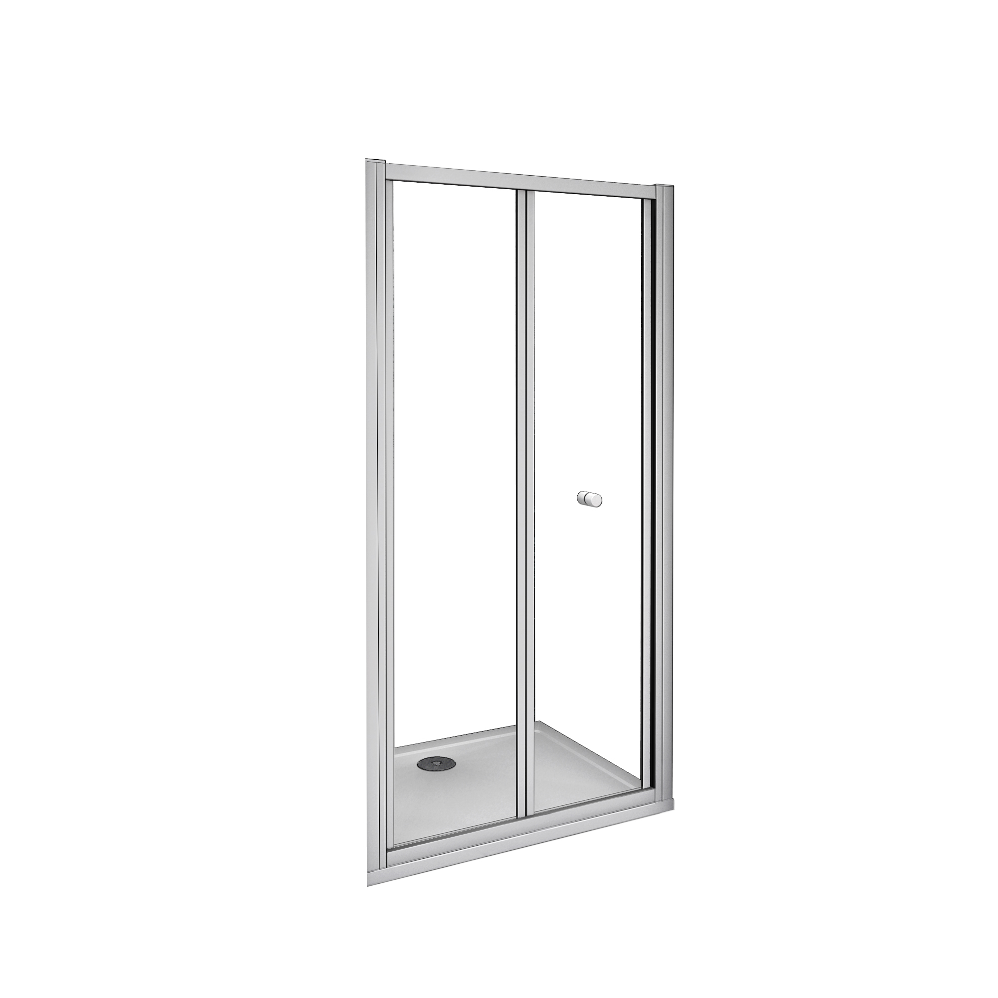 Mampara de Ducha Frontal Plegable,Perfil Gris Mate,Vidrio Templado 5mm,(960-1000)x1850mm