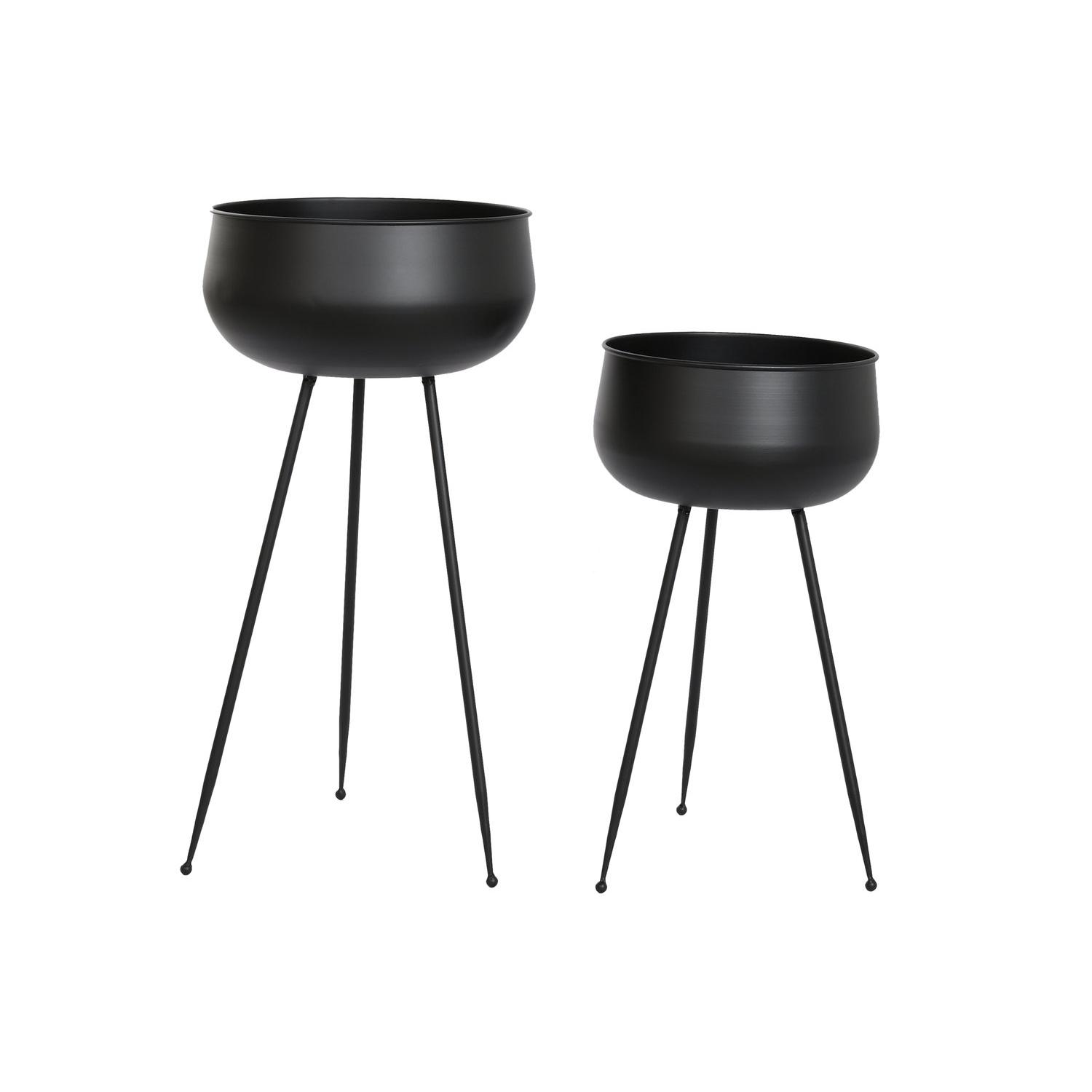 MACETERO SET 2 METAL 34X34X70 NEGRO FIJALO MC205974