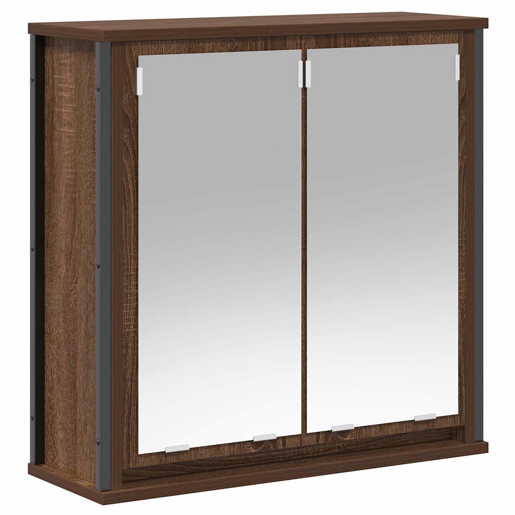 vidaXL Mueble de baño de pared con espejo roble marrón 60x21x60 cm