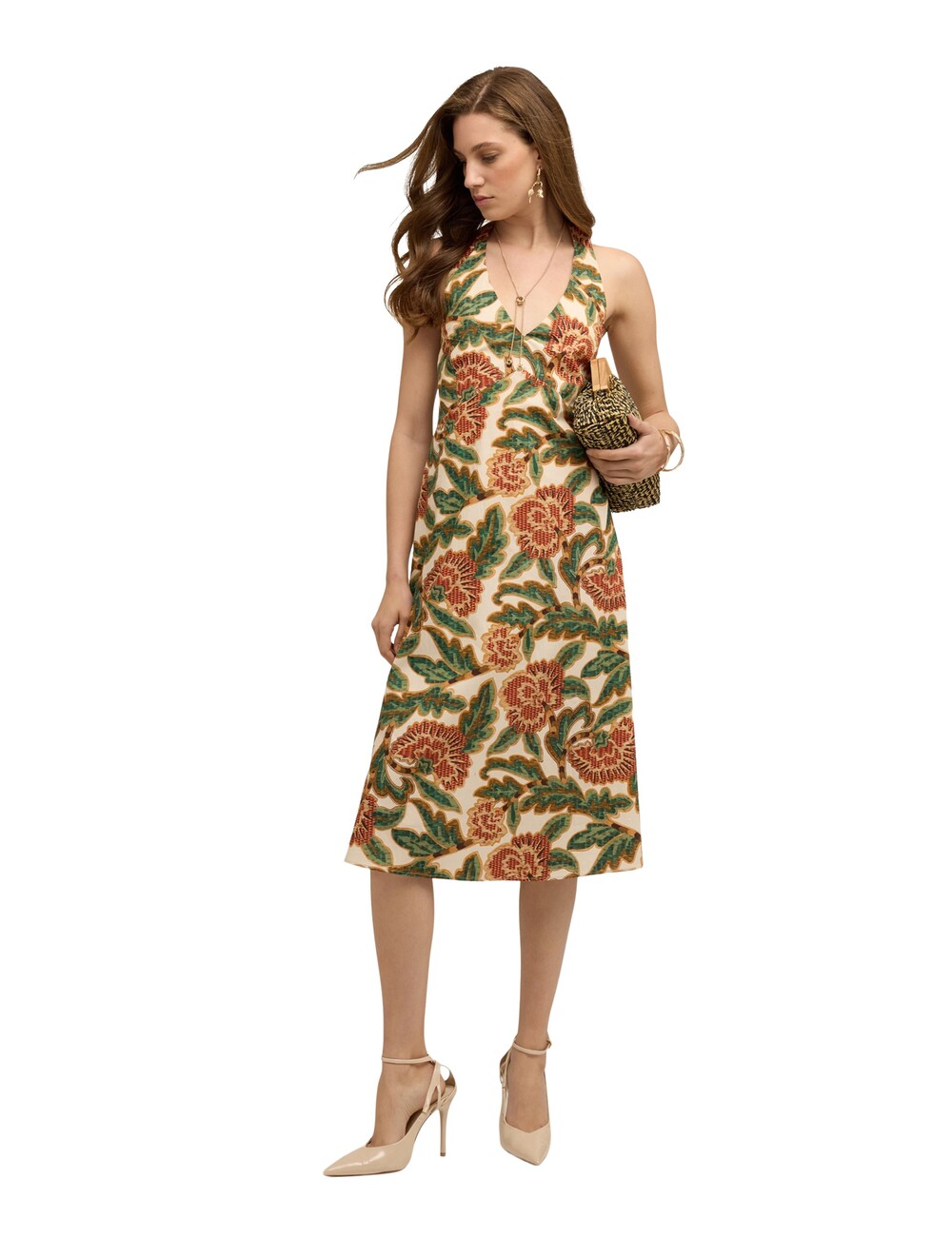 Motivi - Vestido de popelín con estampado floral