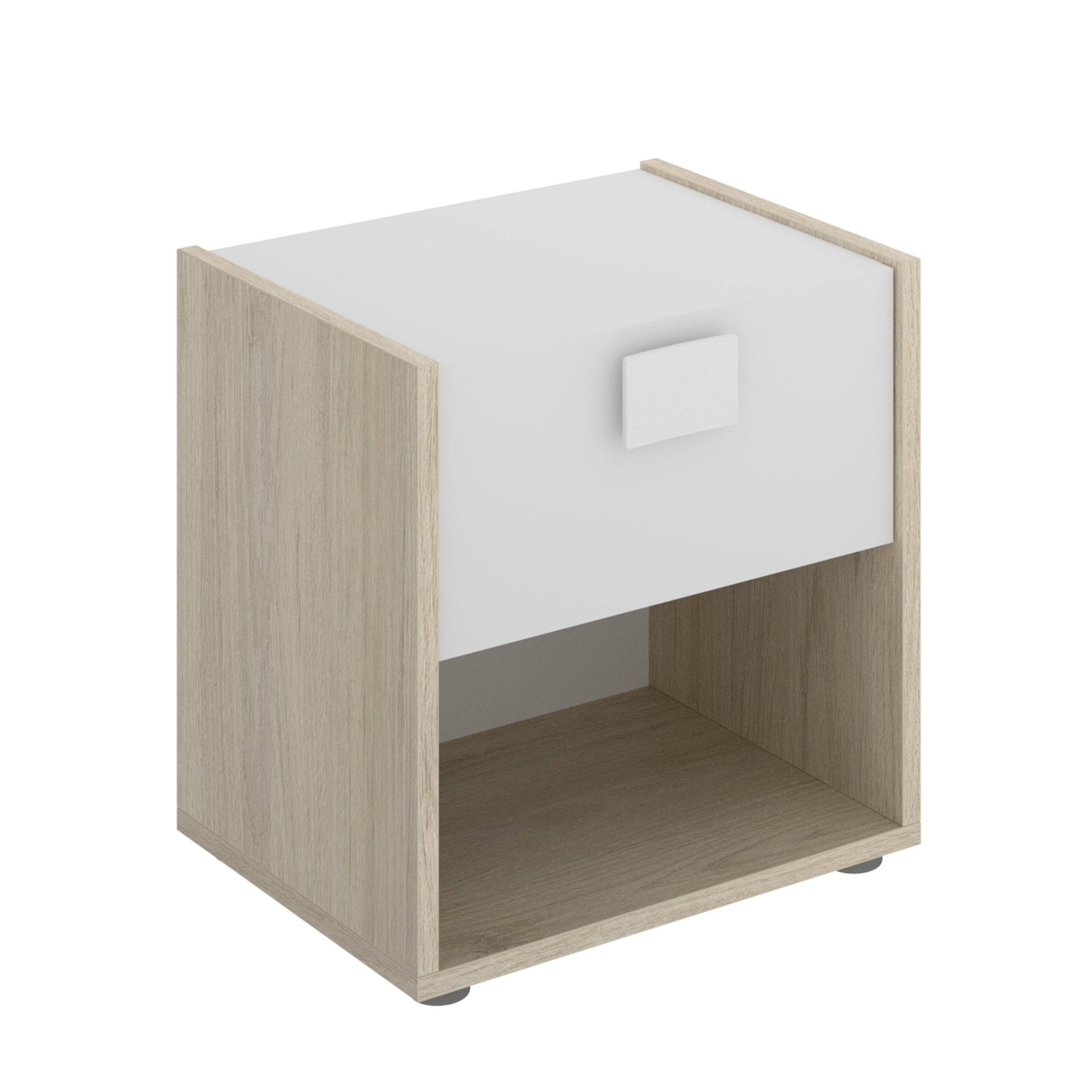 Dekit Mesita de Noche Juvenil DINA 42x40x33 Natural/Blanco