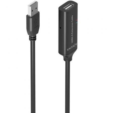 Cable Alargador USB 2.0 Aisens A101-0914/ USB Macho - USB Hembra/ 5m/ Negro