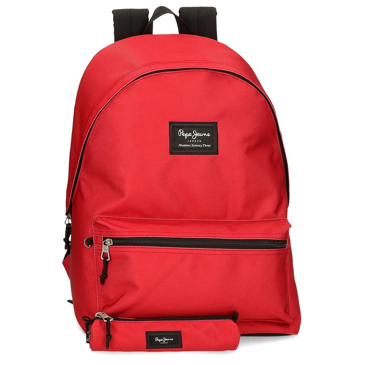 Mochila Pepe Jeans Aris, Poliéster, 31x44x17.5 cm con Compartimento para Portátil de 15.6 Pulgadas y Estuche a Juego