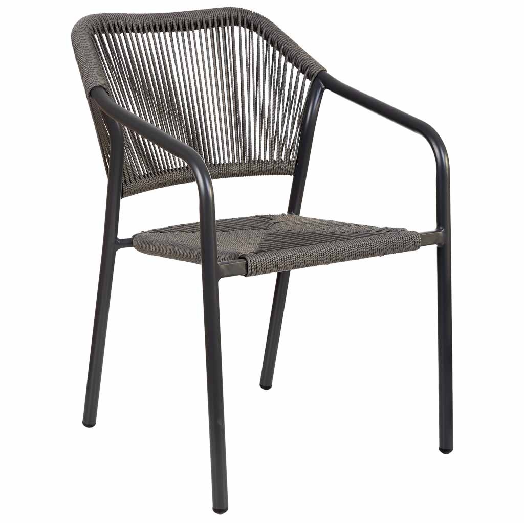 Wonderlust Deco - Silla de ratan sintético gris 56x60x80 Gris 56x60x80h cm