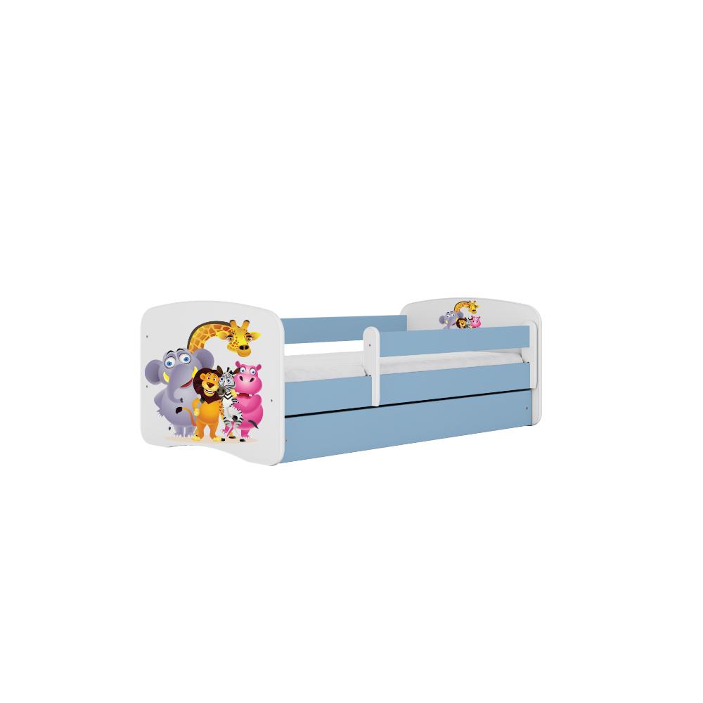 Cama 180 x 80 cm Kocot Kids com colchão BabyDreams Zoo Blue