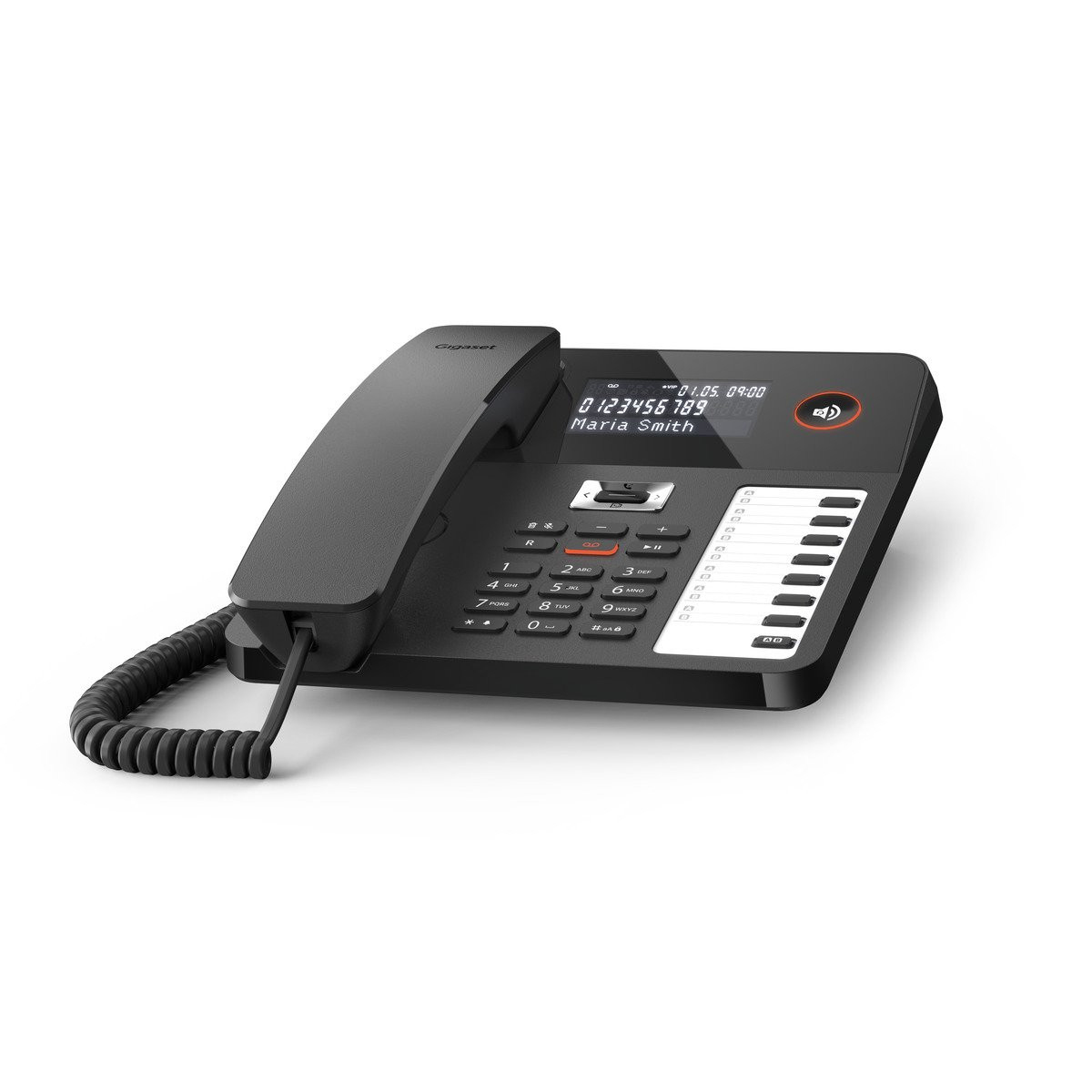 GIGASET Desk 800 TELEFONO DA TAVOLO con AMPIO Display RETOILLUMINATO SEGRETERIA TELEFONICA 7 x 2 TASTI PROGRAMMABILI Presa CUFFIE Nero Marca