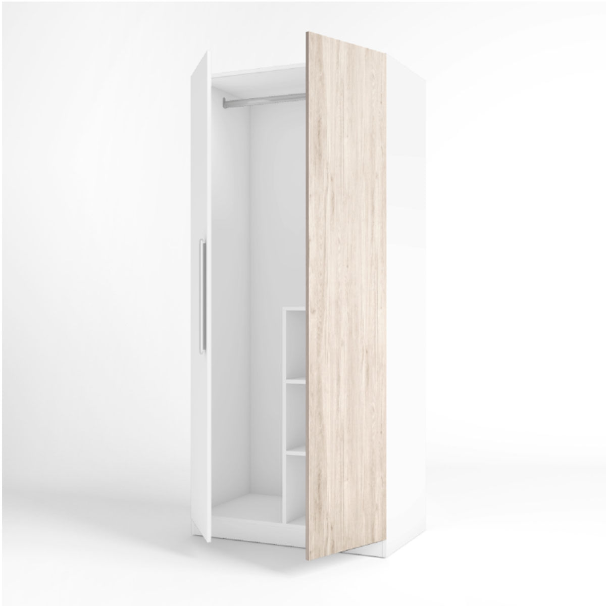 Armario Estelle 2 puertas abatibles blanco mate/sahara 200,5x90x52,6 cm