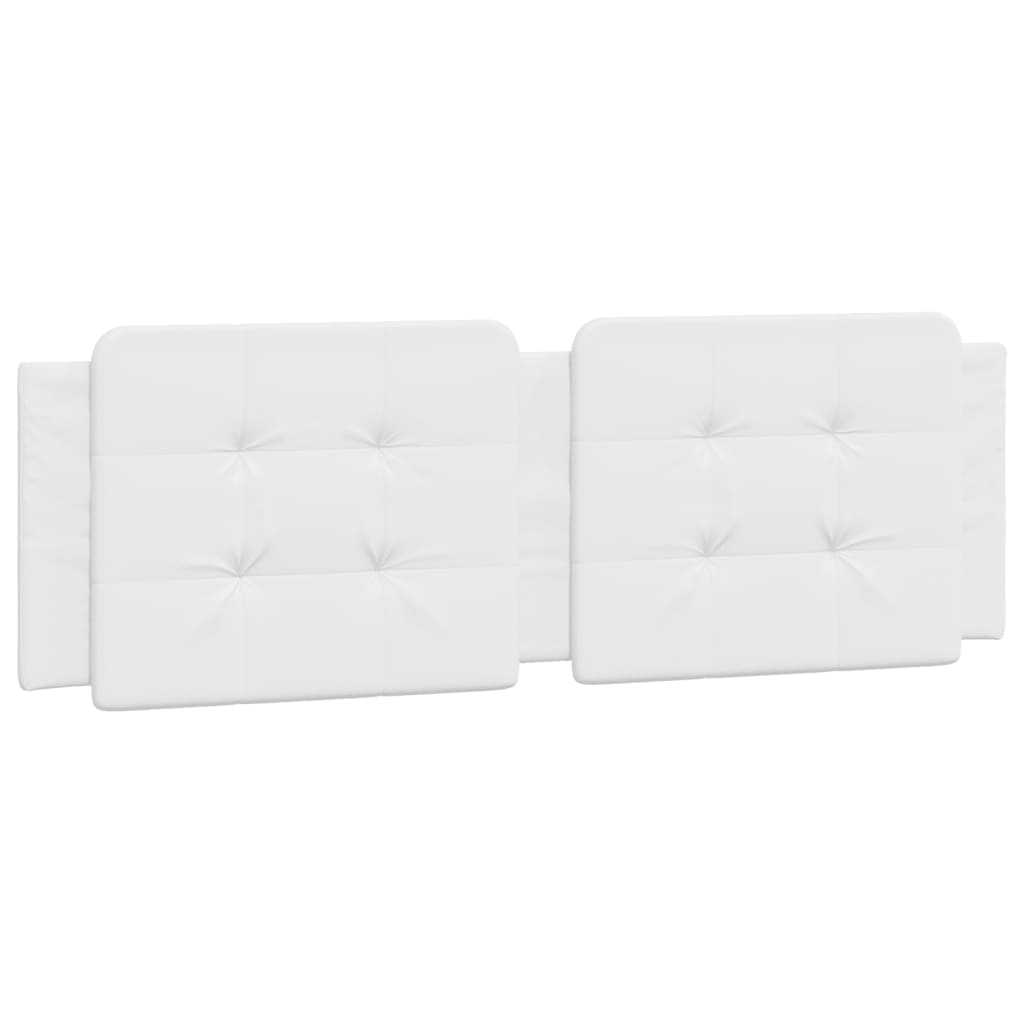 vidaXL Cabecero de cama acolchado Zadar cuero sintético blanco 160 cm
