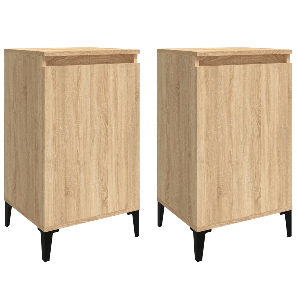 Vidaxl Mesitas de Noche 2 Unidades Madera Contrachapada 40x35x70 Cm Blanco