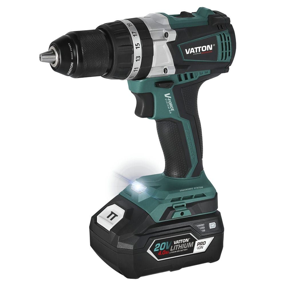 Taladro Percutor Brushless VATTON 20V – 1 Batería 4.0Ah