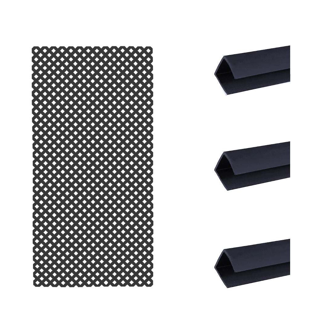 Pack instalación Celosía PVC 18 MM + 3 Perfiles ANTRACITA
