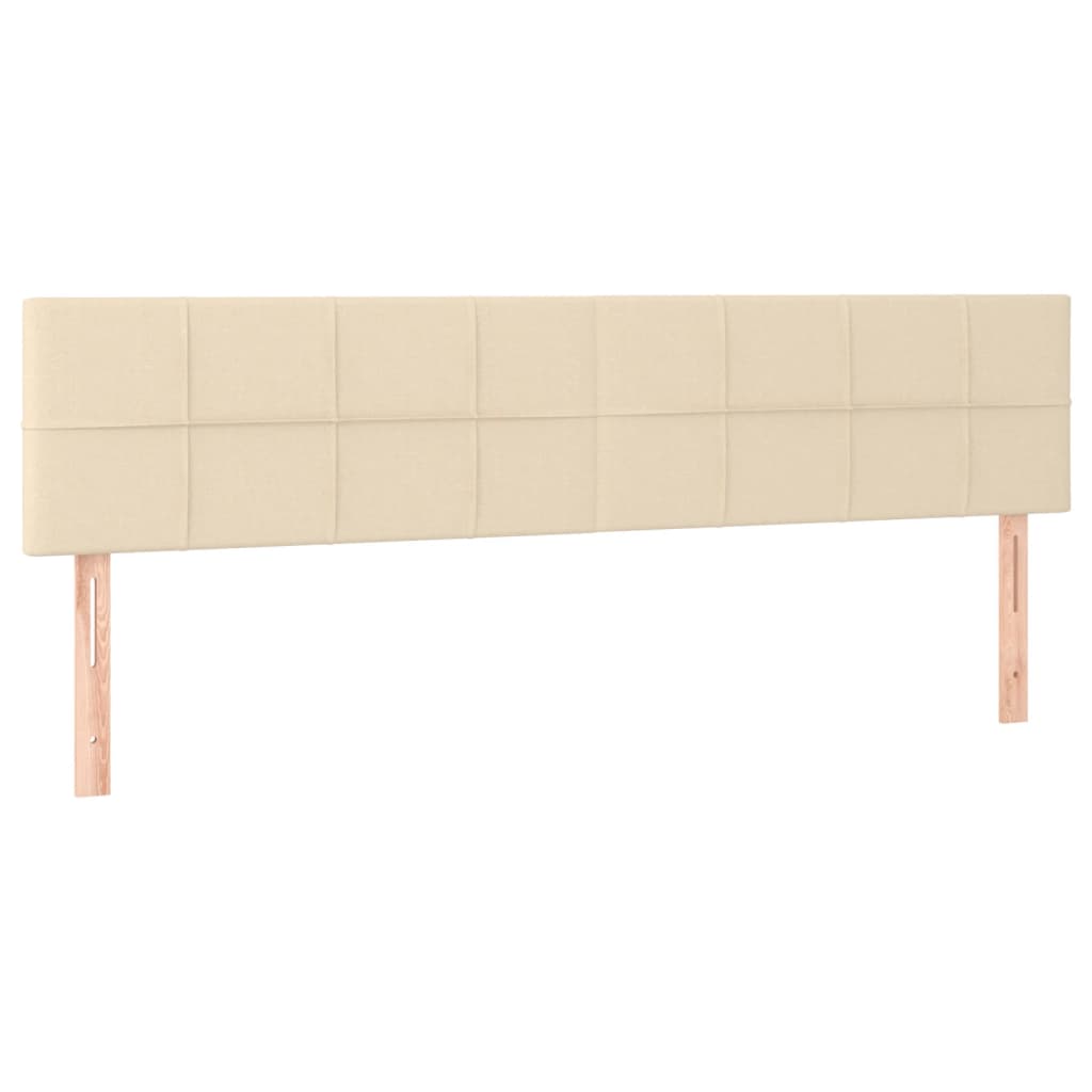 vidaXL Cabeceros tela crema 200x5x78/88 cm