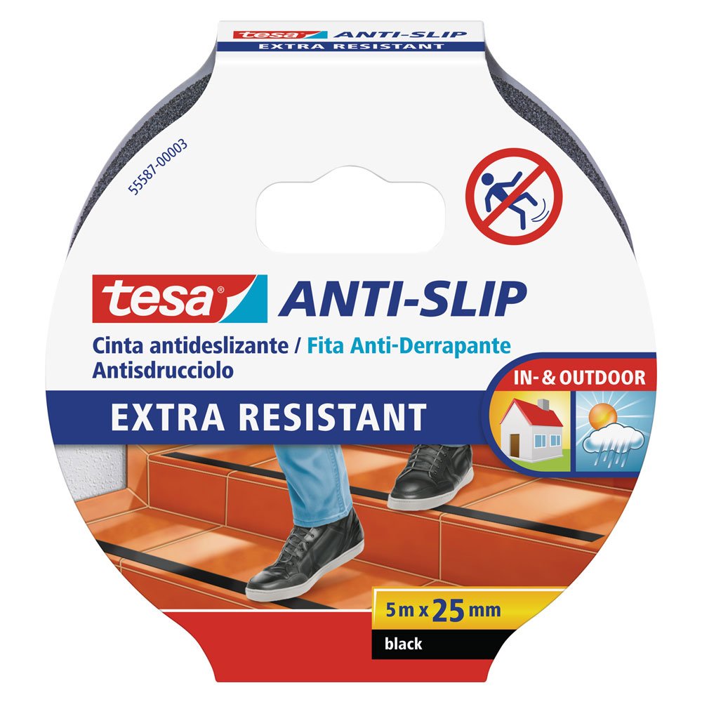 cinta antideslizante negra 5m x 25mm 55587 tesa