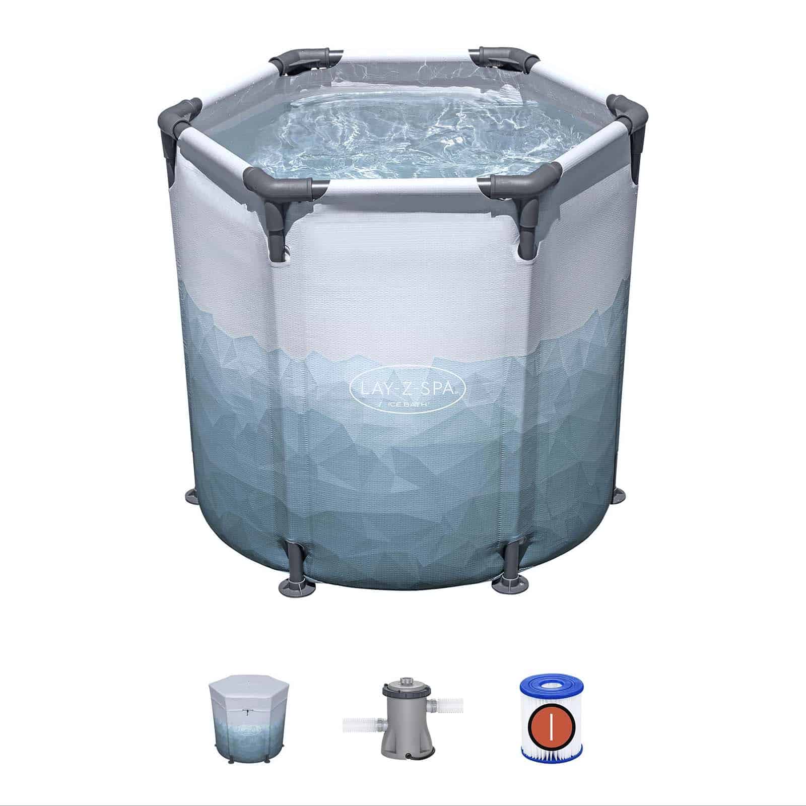 Bestway Bañera para recuperación en baño de hielo Bestway Lazy-Z Spa Glacial Dip Ø90 x 80 cm para 1 persona | Bomba de filtrado